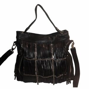 B. Makowsky black leather two way bag